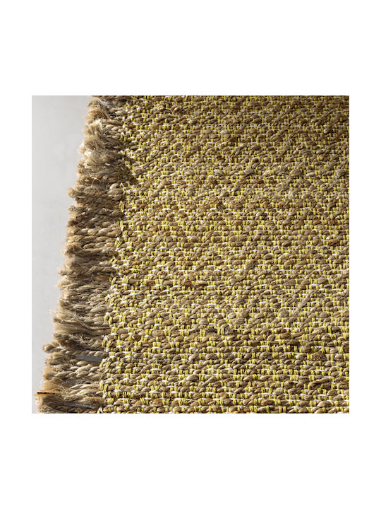 Guy Laroche Urban Rug Rectangular Summer from Jute with Fringes Lime