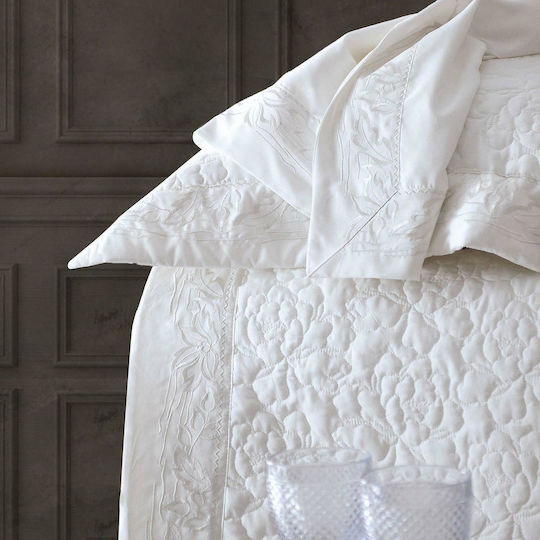 Rythmos Erato Bridal Blanket Set Queen with 2 Pillowcases White 220x240 cm