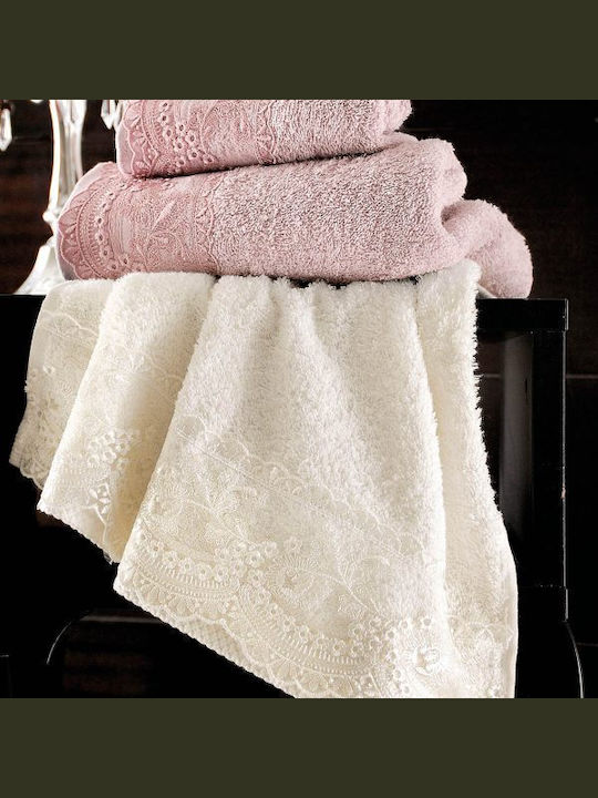Rythmos Shiraz Set Handtücher für Bräute mit 2 Kissenbezügen Pink x