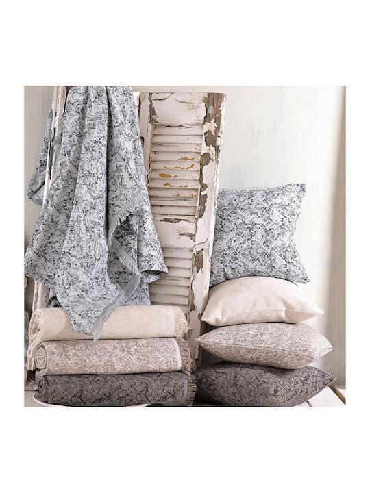 Rythmos Xaviera Sesselüberwurf Zwei Seiten Jacquard 160x180cm Grau / Braun