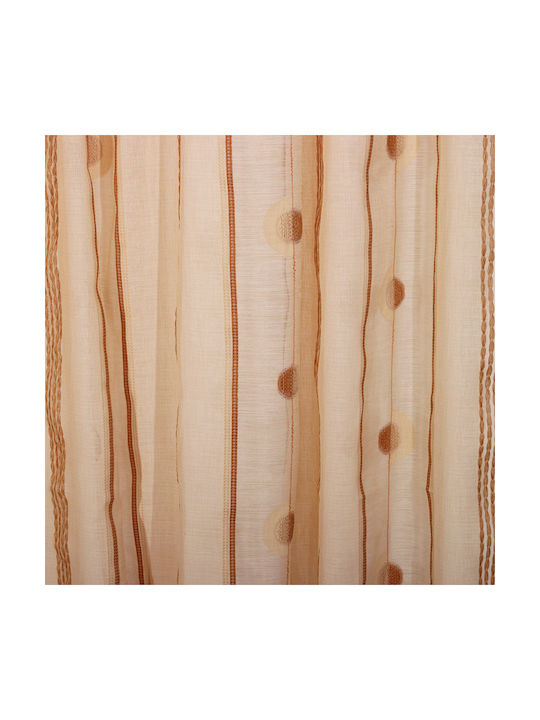 Viopros Curtain with Pencil Pleat Brown 280x270cm