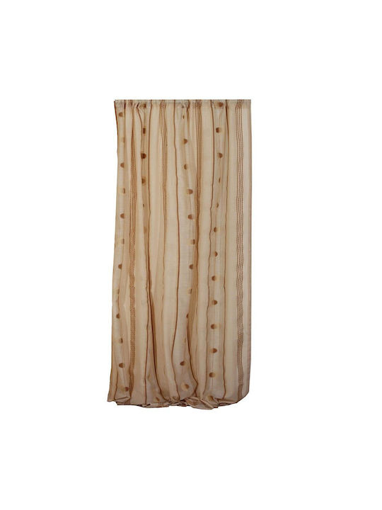 Viopros Curtain with Pencil Pleat Brown 280x270cm