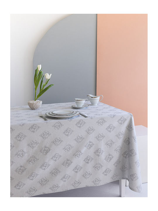 Palamaiki Fteri Cotton & Polyester Stain Resistant Tablecloth Grey 160x175cm