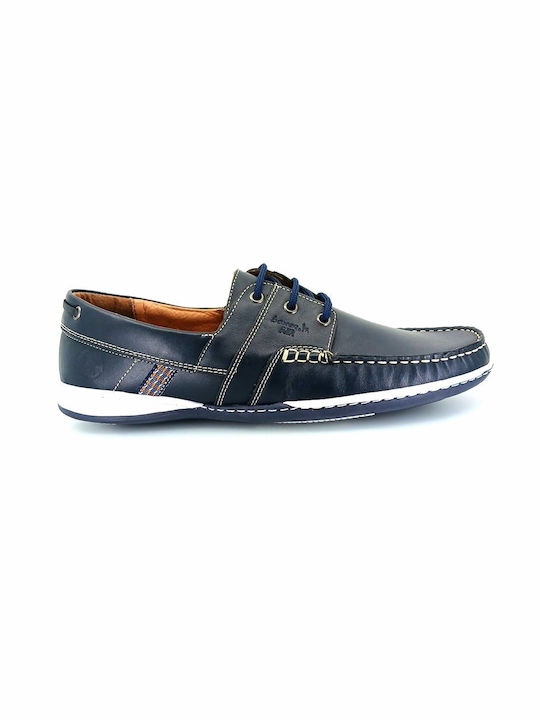 Boxer Men's Leather Moccasins Blue 12-016