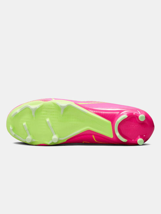 Nike Mercurial Zoom Vapor 15 Academy FG/MG Χαμηλά Ποδοσφαιρικά Παπούτσια με Τάπες Pink Blast / Volt / Gridiron