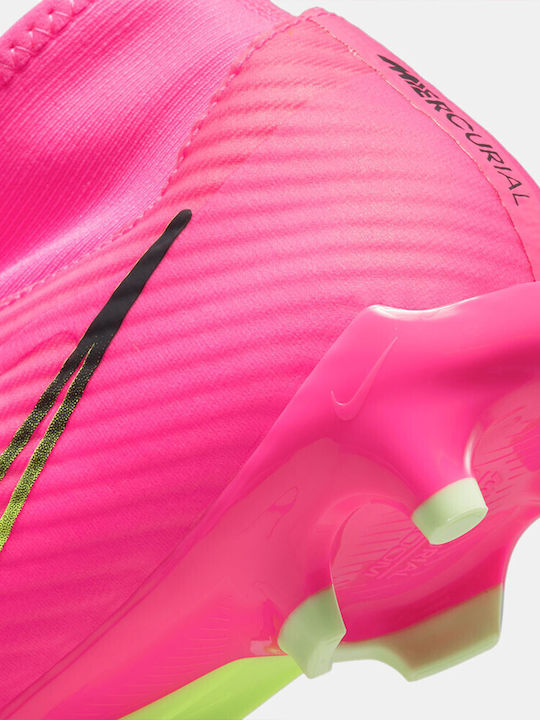 Nike Air Zoom Mercurial Superfly 9 Academy FG/MG Hoch Fußballschuhe mit Stollen Pink Blast / Volt / Gridiron