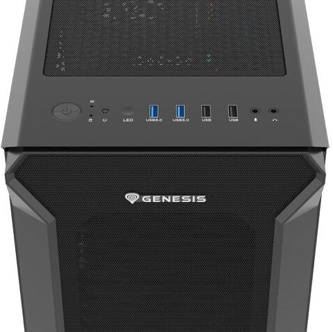 Genesis Irid 505F Gaming Midi-Turm Computergehäuse mit Seitenfenster Schwarz