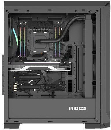 Genesis Irid 505F Gaming Midi-Turm Computergehäuse mit Seitenfenster Schwarz