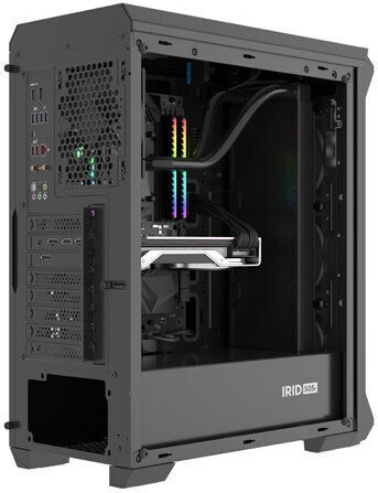 Genesis Irid 505F Gaming Midi-Turm Computergehäuse mit Seitenfenster Schwarz