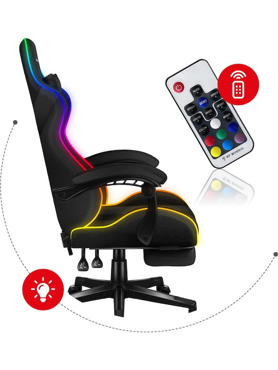 Huzaro Force 4.7 Artificial Leather Gaming Chair with RGB Lighting and Footrest Grey Mesh