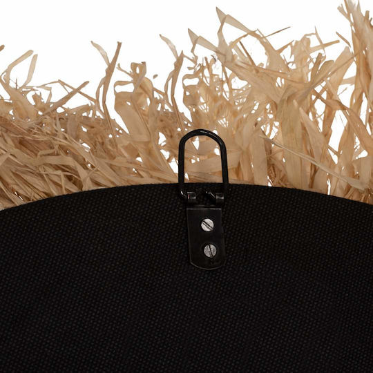 Freebox Wall Mirror with Black Rattan Frame Diameter 90cm 1pcs