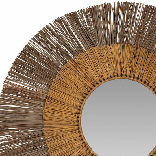 Freebox Mendong Grass Wall Mirror with Gold Frame Diameter 70cm 1pcs