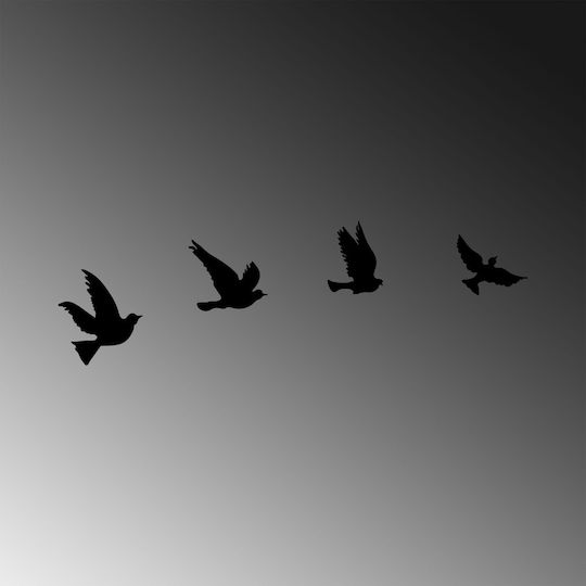 Κρεμαστό Διακοσμητικό Pigeons Μαύρο από Μέταλλο 16x15cm 4τμχ