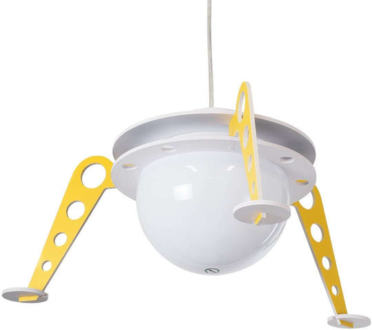 GloboStar Raumschiff-UFO Einfaches Licht Kinderdeckenleuchte Deckenleuchte mit Fassung E27 Gelb 58x24cm