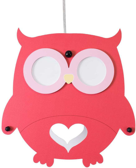 GloboStar Eule Einfaches Licht Kinderdeckenleuchte Deckenleuchte mit Fassung E27 Rot 29.5x30.5cm