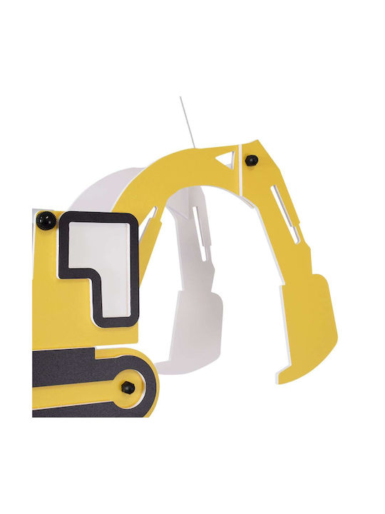 GloboStar Kids Plastic Single Ceiling Light E27 Excavator Yellow 45x27cm