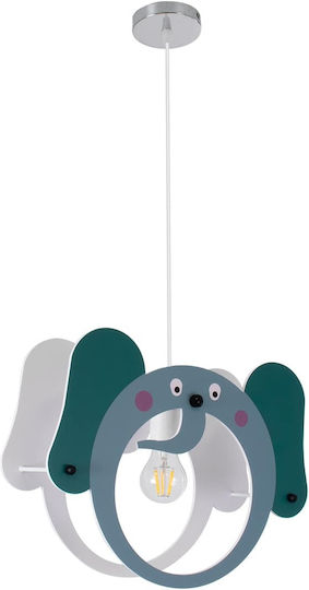 GloboStar Elephant Einfaches Licht Kinderdeckenleuchte Deckenleuchte mit Fassung E27 Grün 37.7x31.5cm