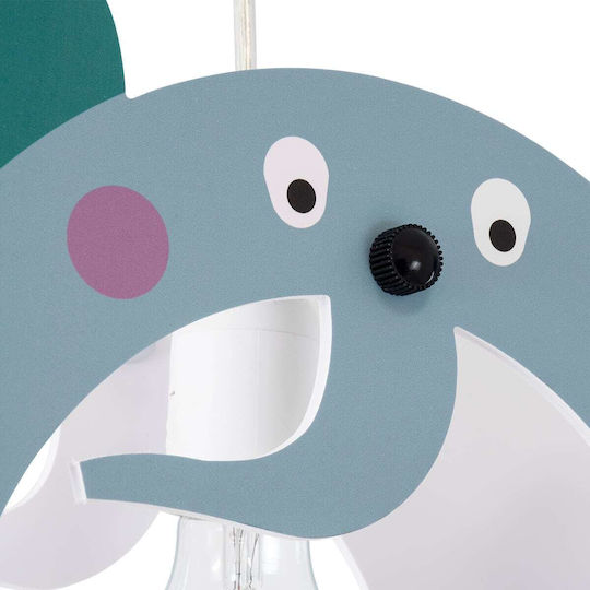 GloboStar Elephant Einfaches Licht Kinderdeckenleuchte Deckenleuchte mit Fassung E27 Grün 37.7x31.5cm