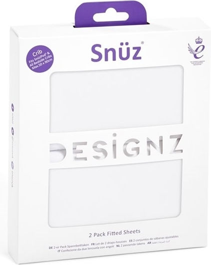 Snuz Комплект Бебешки Чаршафи За Количка Памучни Бели 44x80бр 2бр