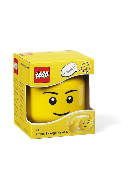 Lego Kids Plastic Toy Storage Box Head Yellow 10x10x11cm