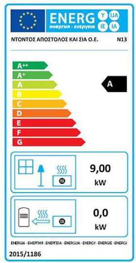 Ntontos Νο.13 Steel Wood Stove 9kW Gray