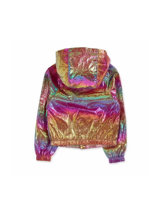 Nath Kids Windproof Girls Casual Jacket Multicolour Paradiso Beach with Ηood