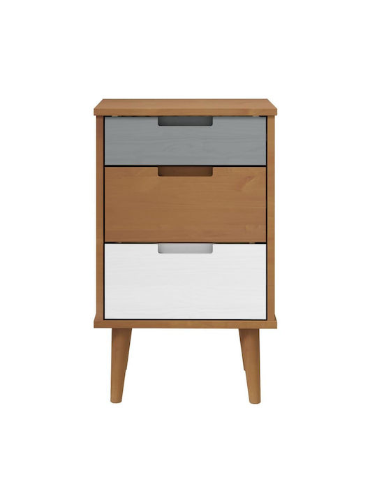 Molde Bedside Table of Solid Wood 40x35x65cm