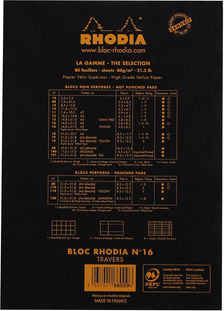 Rhodia Σημειωματάριο A5 80 Φύλλων Ριγέ Μαύρο