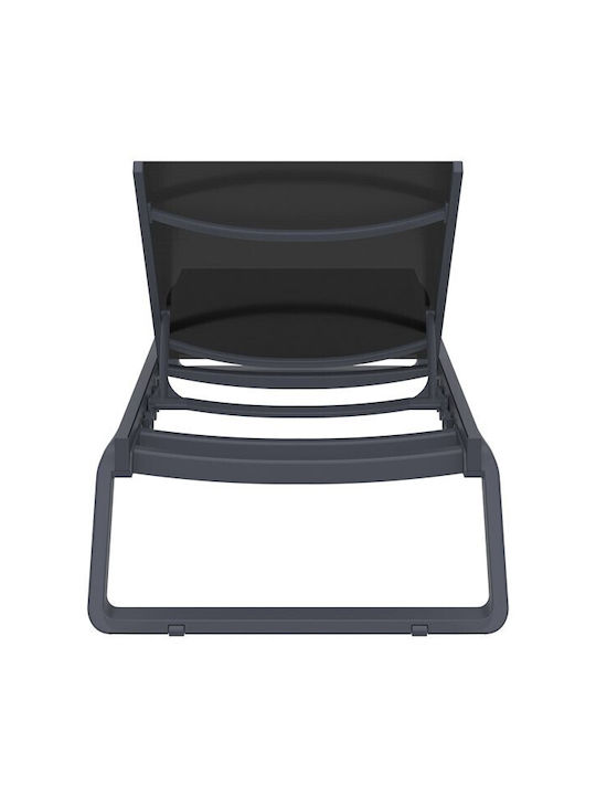 Liegestuhl Aluminium Tropic Dark Grey / Black 210x72x31cm.