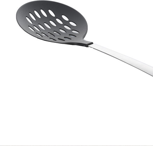 General Trade Shallow Slotted Spoon Metallic Black 35cm
