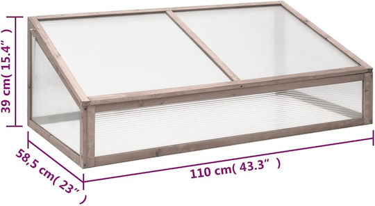 vidaXL 362647 Θερμοκήπιο με Ξύλινο Σκελετό 1.1x0.58x0.39m