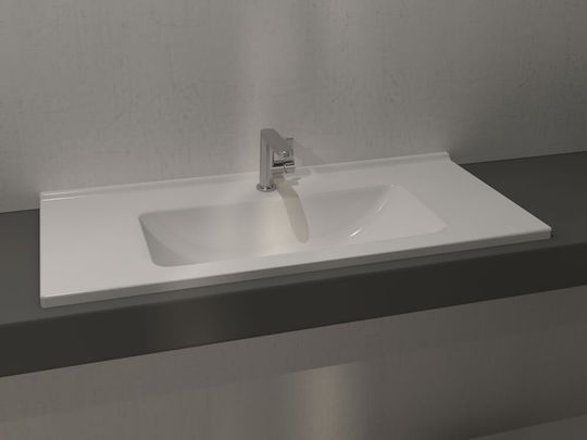 Ceramita MN 100 Ένθετος Νιπτήρας Πορσελάνης 100x46cm Λευκός