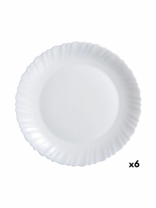 Luminarc Feston Plate Shallow Glass White with Diameter 30cm 6pcs