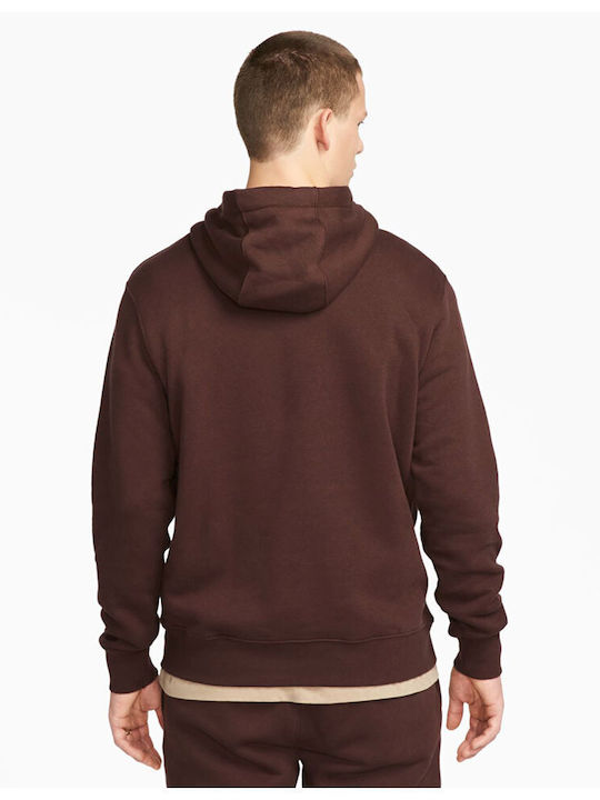 Nike Sportswear Club Herren Sweatshirt mit Kapuze und Taschen Braun