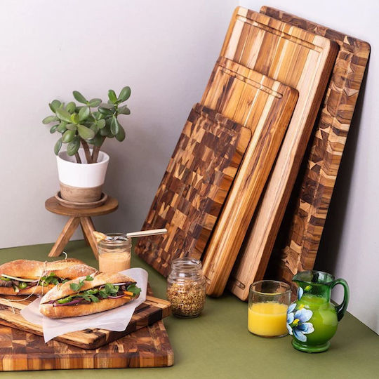 TeakHaus Scandi Плот за рязане Дърво Кафяв 35.5x25.4см 1бр