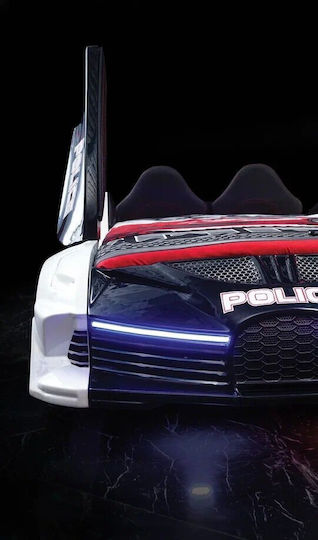 Poliție Pat pentru Copii Masina Single Multicolor pentru Saltea 90x190cm