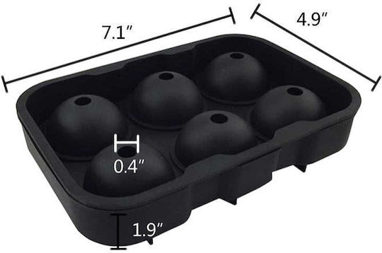 Sugar Love Formă De Gheață Rotundă Din Plastic Cu Capacitate De 6 Locuri Neagră SLKIT0180
