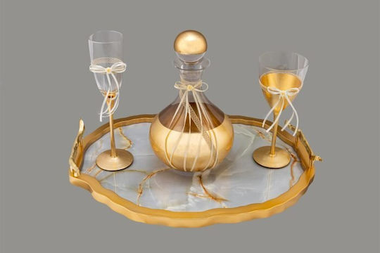 La Vista Wedding Tray Ceramic Metallic Gold