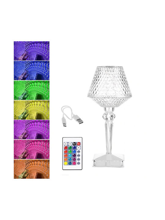 RZ-122 Table Decorative Lamp with RGB Lighting LED Battery Transparent