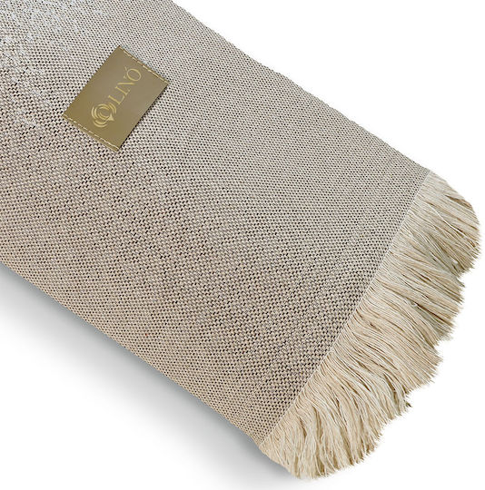 Lino Home Двуместен диван с хвърчащи листа Meliki 180x250см. Бежов