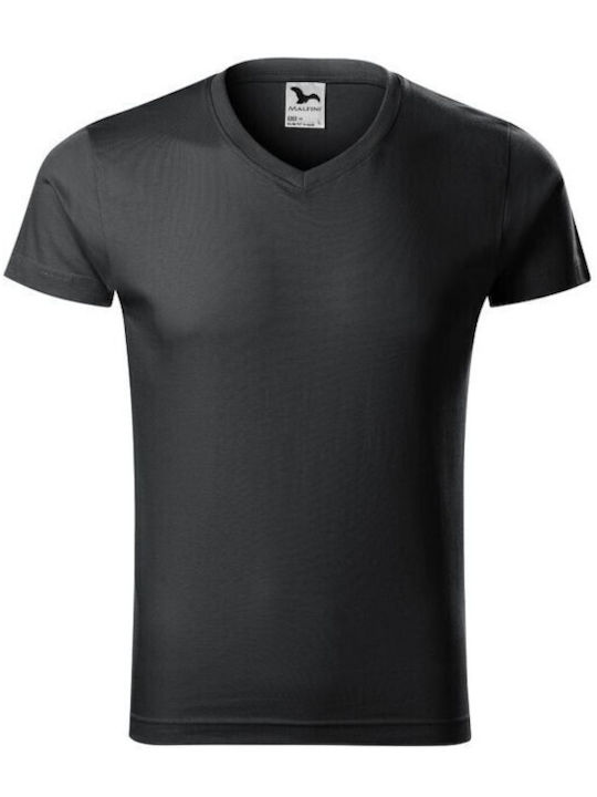Malfini Ανδρικό Διαφημιστικό T-shirt Κοντομάνικο σε Γκρι Χρώμα