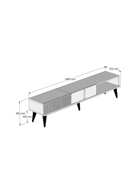 TV-Ständer Karydi Braun Marmor M180xT35xH40cm