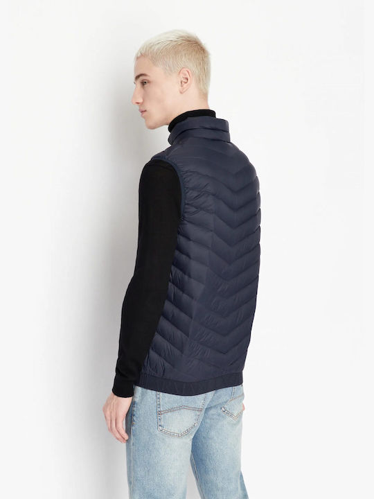 Armani Exchange Men's Sleeveless Puffer Jacket Navy Blue