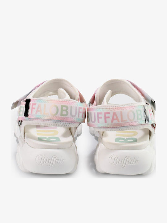 Flache Damen Sandalen Flatforms Weiß