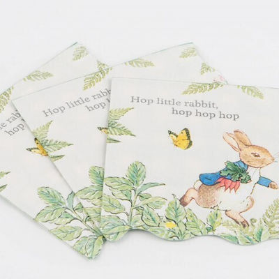 Peter Rabbit in the Garden Χαρτοπετσέτα Μικρή Meri Meri, 16 τεμ.