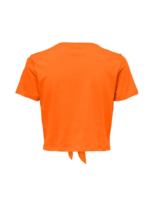 Only Women's Crop T-shirt Orange