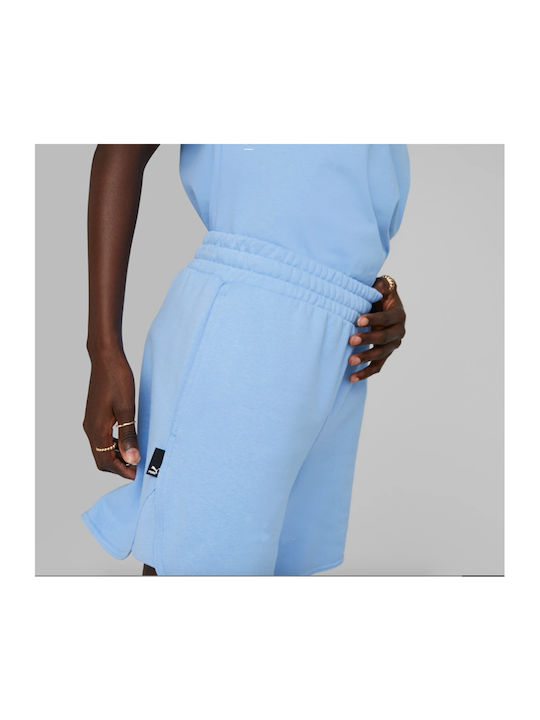 PUMA Downtown Women's High Waist Activewear Shorts Light Blue