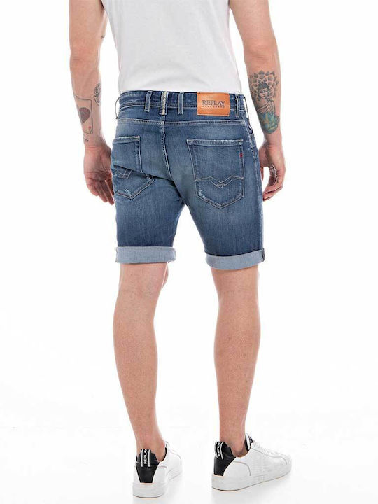 Replay Herrenshorts Jeans Blau