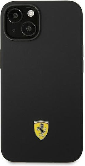 Ferrari Metal Logo Back Cover Silicone Black (iPhone 14 Plus)