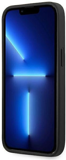 Ferrari Metal Logo Umschlag Rückseite Silikon Schwarz (iPhone 14)